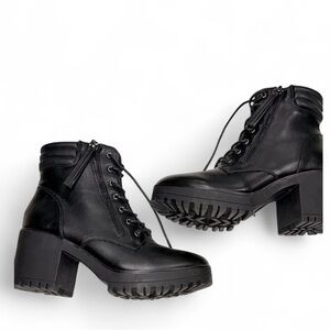 Nasty Gal Black Combat Boots size 6 new with small scratch